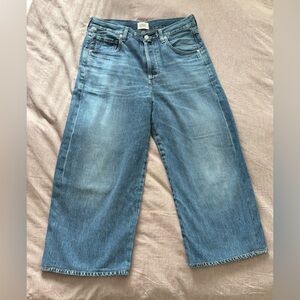 Citizens Of Humanity Brynn Wide Leg Organic Cotton Trousers Cropped Petite